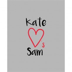 Kate Loves Sam (Add your own names) jpeg file only - 8x10 inch